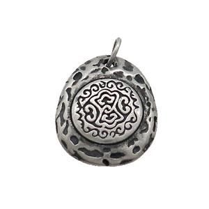 Stainless Steel OM Teardrop Pendant Antique Silver, approx 20-23mm