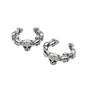 Stainless Steel Clip Earrings Antique Silver, approx 13-15mm