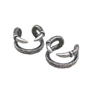 Stainless Steel Clip Earrings Antique Silver, approx 13-15mm