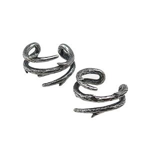 Stainless Steel Clip Earrings Antique Silver, approx 13-15mm