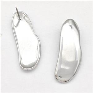 Raw Stainless Steel Stud Earring, approx 10-30mm