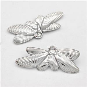 Raw Stainless Steel Stud Earring Wings, approx 15-40mm