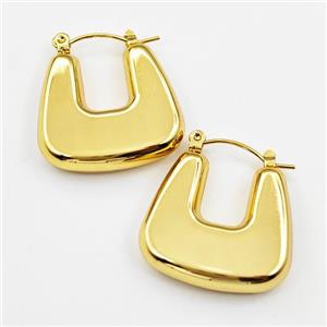 304 Stainless Steel Latchback Earring Gold Plated, approx 22-24mm