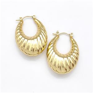 304 Stainless Steel Latchback Earring Gold Plated, approx 25-30mm