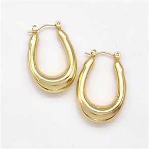 304 Stainless Steel Latchback Earring Gold Plated, approx 4-8mm, 22-35mm