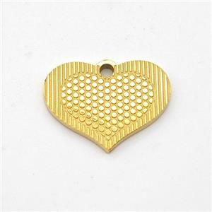 Stainless Steel Heart Pendant Gold Plated, approx 13-17mm