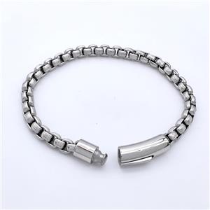 Raw 304 Stainless Steel Bracelet, approx 8-30mm, 6mm, 17cm length