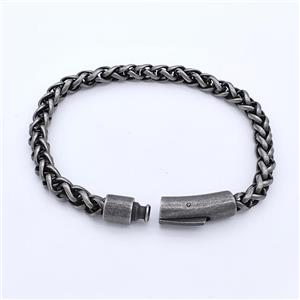 304 Stainless Steel Bracelet Antique Black, approx 8-30mm, 6mm, 19cm length