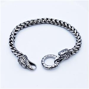 Stainless Steel bracelet, platinum plated, approx 8-25mm, 19mm, 6mm, 17cm length