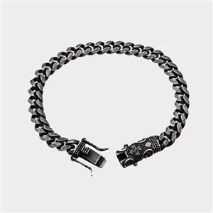 304 Stainless Steel Bracelet Antique Black, approx 10-35mm, 8mm, 18cm length