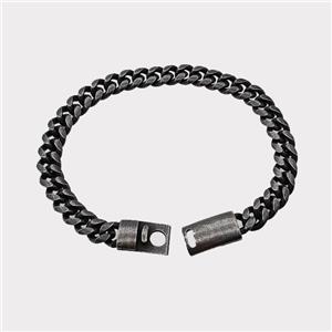 304 Stainless Steel Bracelet Antique Black, approx 10-35mm, 8mm, 18cm length