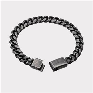 304 Stainless Steel Bracelet Antique Black, approx 13-35mm, 10mm, 19cm length