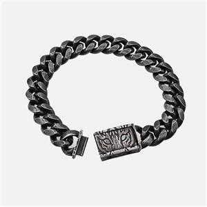 304 Stainless Steel Bracelet Antique Black, approx 15-40mm, 12mm, 18cm length