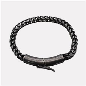 304 Stainless Steel Bracelet Antique Black, approx 9-40mm, 6mm, 18cm length