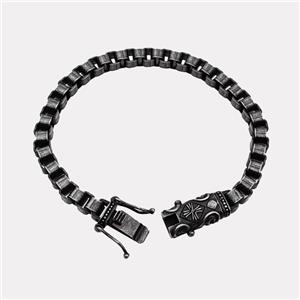 304 Stainless Steel Bracelet Antique Black, approx 14-30mm, 6mm, 18cm length