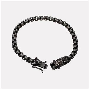 304 Stainless Steel Bracelet Antique Black, approx 14-30mm, 6mm, 18cm length