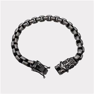 304 Stainless Steel Bracelet Antique Black, approx 14-30mm, 8mm, 18cm length