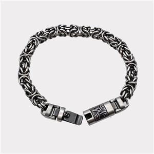 304 Stainless Steel Bracelet Antique Silver, approx 10-45mm, 8mm, 18cm length