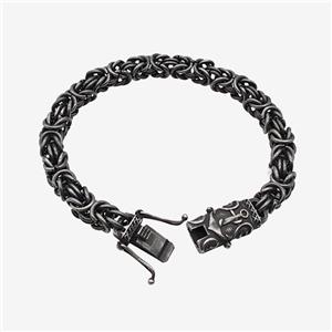 304 Stainless Steel Bracelet Antique Black, approx 14-30mm, 8mm, 18cm length