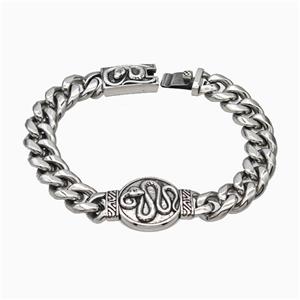 304 Stainless Steel Bracelet Snake Antique Silver, approx 22-45mm, 14-45mm, 13mm, 18cm length