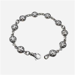 304 Stainless Steel Bracelet Cross Antique Silver, approx 10mm, 20cm length