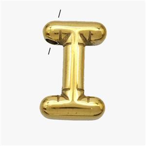 Stainless Steel letter Pendant, Gold Plated, approx 15-18mm