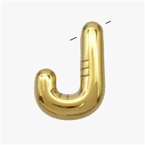 Stainless Steel letter Pendant, Gold Plated, approx 15-18mm