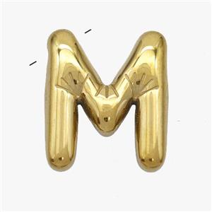 Stainless Steel letter Pendant, Gold Plated, approx 15-18mm