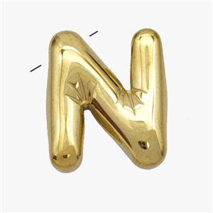 Stainless Steel letter Pendant, Gold Plated, approx 15-18mm