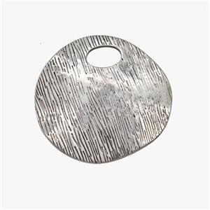 Stainless Steel pendant, Platinum Plated, approx 30mm