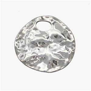 Stainless Steel pendant, Platinum Plated, approx 30mm