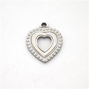 Stainless Steel Pendant, Platinum Plated, approx 12mm