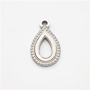 Stainless Steel Pendant, Platinum Plated, approx 9-12mm