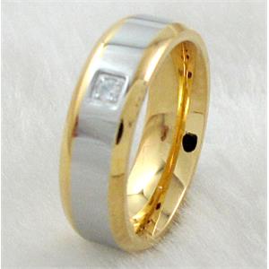 Stainless steel Ring, gold plated, inside: 22mm dia