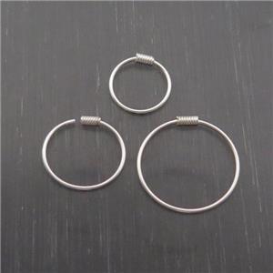 Sterling Silver Hoop Earring, approx 8mm