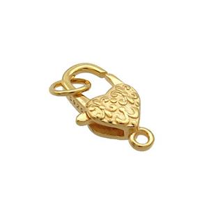 Sterling Silver Lobster Clasp Gold Plated, approx 8-13mm