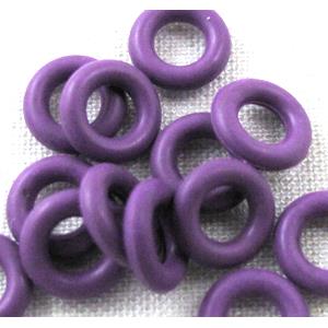 Purple Rubber Stopper Beads, 8mm dia, 3.2mm hole