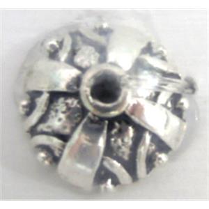 Tibetan Silver Bead Caps, 12x7mm