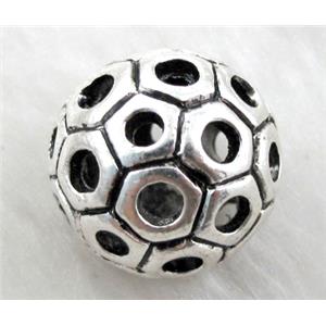 Tibetan Silver football charms, 18mm dia