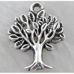 Tibetan silver tree pendants Non-Nickel, 17x22mm