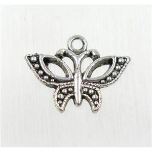 tibetan silver butterfly pendant, non-nickel, approx 12.5x20mm