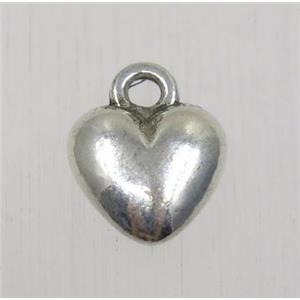 tibetan silver heart pendant, non-nickel, approx 9.5mm