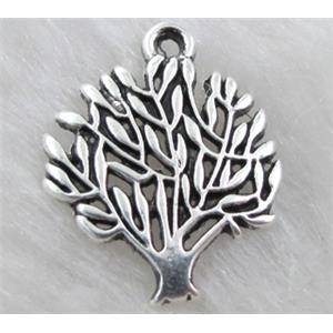 Tibetan Silver tree pendant, lead free and nickel Free, 17x20mm