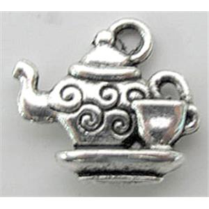 Tibetan Silver teapot pendant, Lead free and nickel Free, 15x14mm