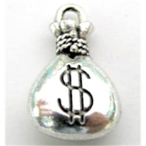 Tibetan Silver moneybag pendant, Lead free and nickel Free, 17x10mm