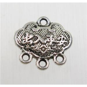 tibetan silver pendant, non-nickel, approx 9x14mm