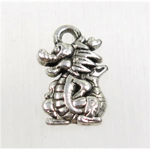 tibetan silver dragon pendants, non-nickel, approx 10x13mm