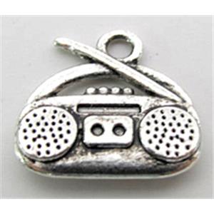 radiogram charm, Tibetan Silver pendant, Non-Nickel, 15mm wide