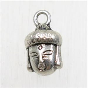 tibetan silver buddha pendant, non-nickel, approx 8x10.5mm