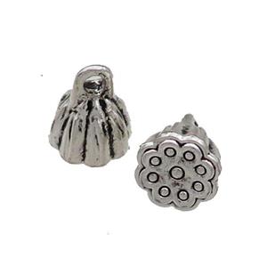 Tibetan Style Zinc Lotus Pendant Antique Silver, approx 8-10mm